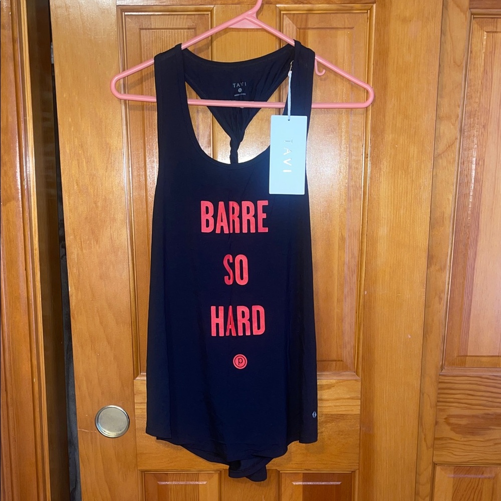 Tavi Noir Black Tank Top with Red Print